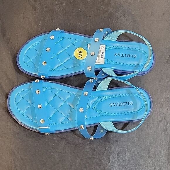 BRAND NEW ELDITAS JELLY STUDDED DOUBLE AND ANKLE STRAP WOMEN"S OPEN TOE SANDAL - Picture 6 of 12